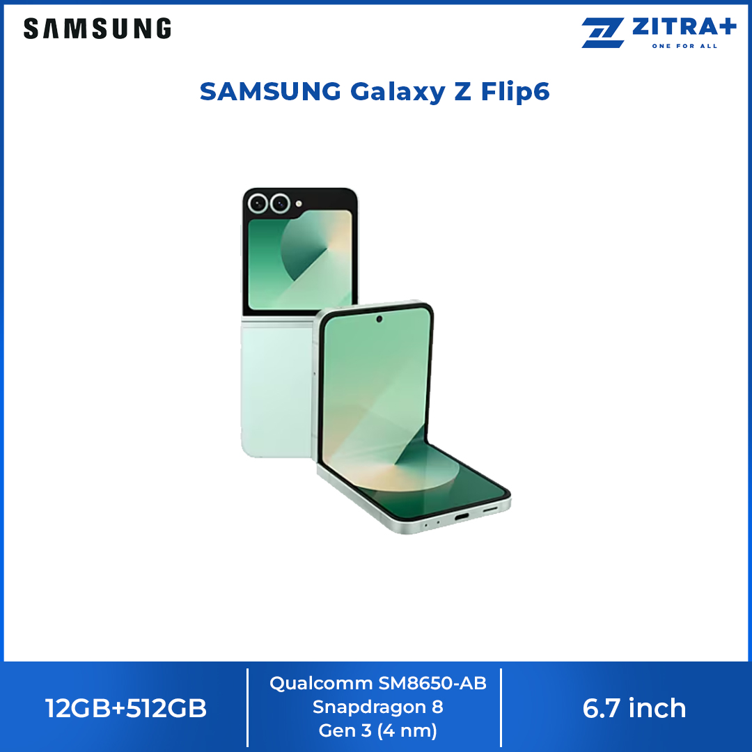 SAMSUNG Galaxy Z Flip6 | Qualcomm SM8650-AB Snapdragon 8 Gen 3 (4 nm) | Nano-SIM and eSIM | 5G