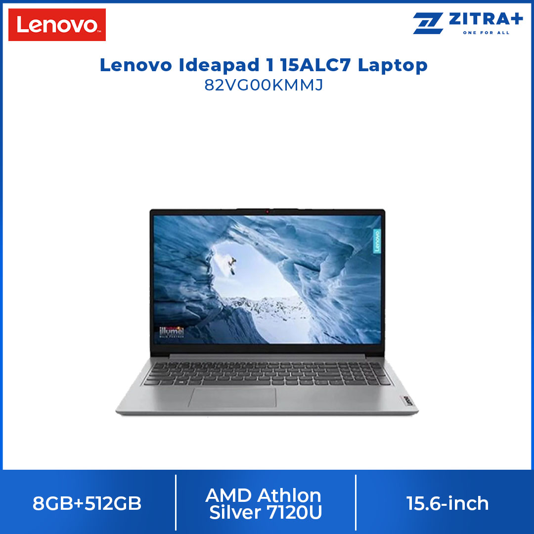 Lenovo Ideapad 1 15AMN7/15ALC7  Laptop 82VG00KMMJ/82R400EVMJ (AMD Ryzen 5 5500U/ 8GB+512GB / 15.6-inch / ) | 	AMD Radeon™ 610M Graphics | AMD SoC | Laptop with 2 Year Warranty