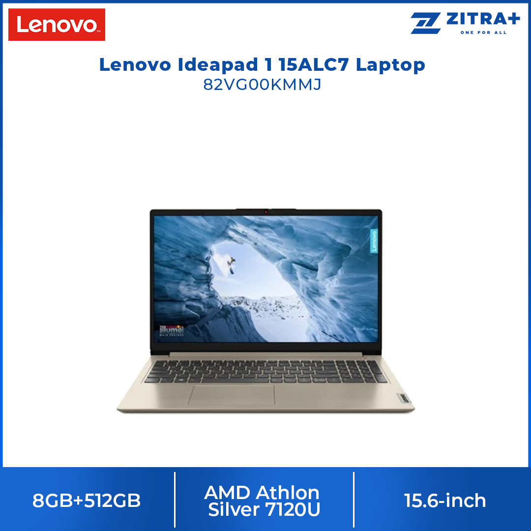 Lenovo Ideapad 1 15AMN7/15ALC7  Laptop 82VG00KMMJ/82R400EVMJ (AMD Ryzen 5 5500U/ 8GB+512GB / 15.6-inch / ) | 	AMD Radeon™ 610M Graphics | AMD SoC | Laptop with 2 Year Warranty