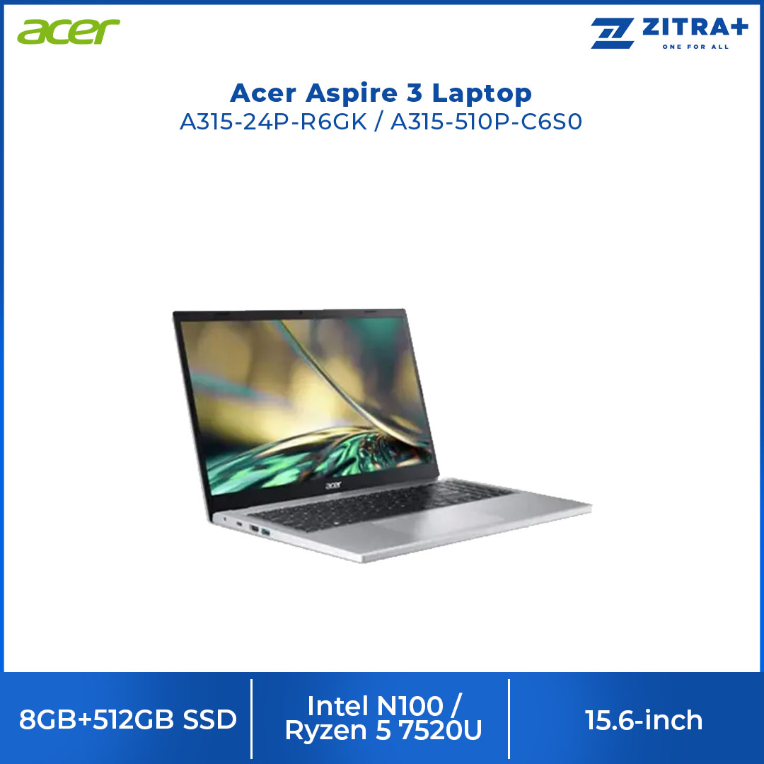 Acer Aspire 3  Laptop A315-24P-R6GK/A315-510P-C6S0 (Ryzen 5 7520U/ 8GB+512GB SSD/ 15.6-inch FHD/ W11) | Radeon Graphics | Laptop with 2 Years Warranty