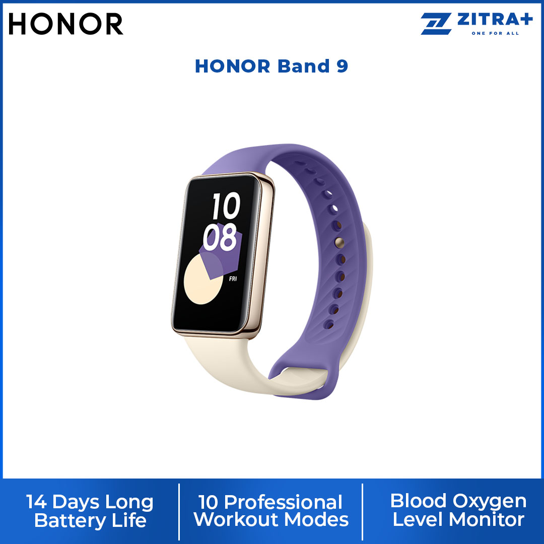 HONOR Band 9 | 1.47" Large AMOLED Screen |  Intelligent 24-Hour Heart Rate Monitor | 14 Days Long Battery Life | 10 Professional Workout Modes | Smart Band with 1 Year Warranty