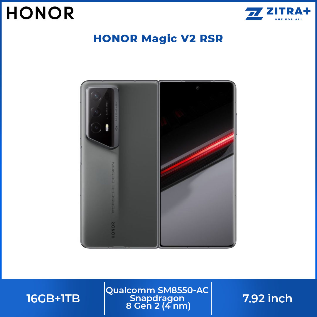 HONOR Magic V2 RSR 16GB+1TB | PORSHE DESIGN | Sports car class sculptural texture | The flagship Snapdragon 8 Gen 2 | Smartphone with 1 Year Warranty