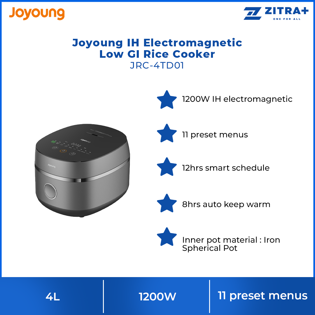 Joyoung 4L IH Electromagnetic Low GI Rice Cooker JRC-4TD01 | 11 Preset Menus | 12hrs Smart Schedule