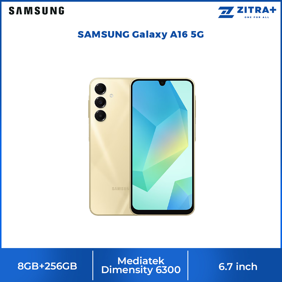 SAMSUNG Galaxy A16 5G 8GB+256GB | Android 14, One UI Core 6.1 | Octa-core, Mediatek Dimensity 6300 | 5000 mAh