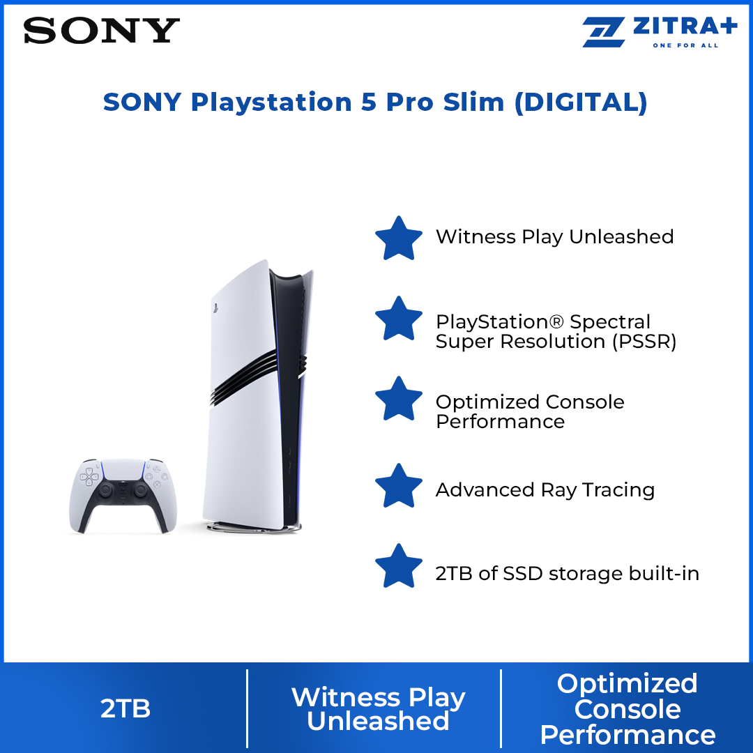 SONY 2TB Playstation 5 Pro Slim (DIGITAL) | Witness Play Unleashed | 2TB of SSD storage built-in