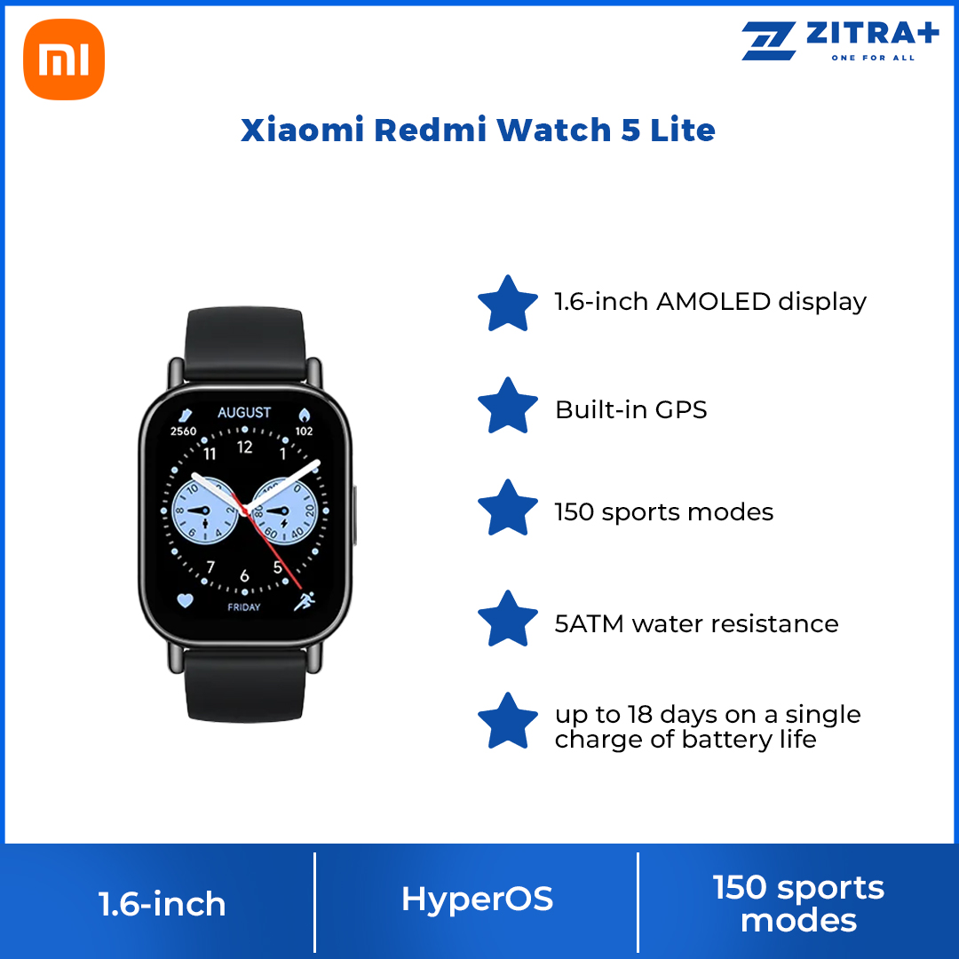Xiaomi Redmi Watch 5 Lite | 1.96" AMOLED | up to 18 days battery | built-in GNSS