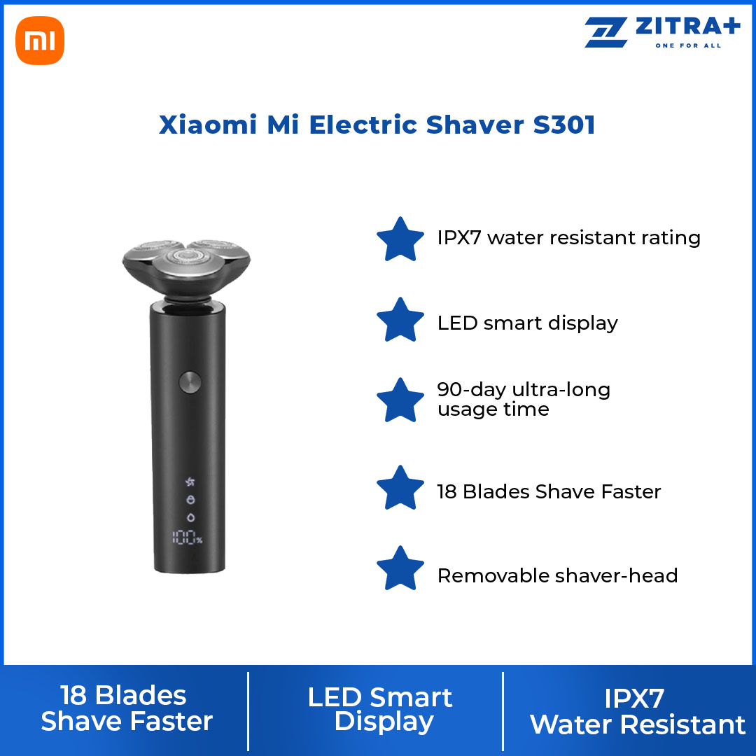 Xiaomi Mi Electric Shaver S301 Dualtrack foils Two adjustable spe