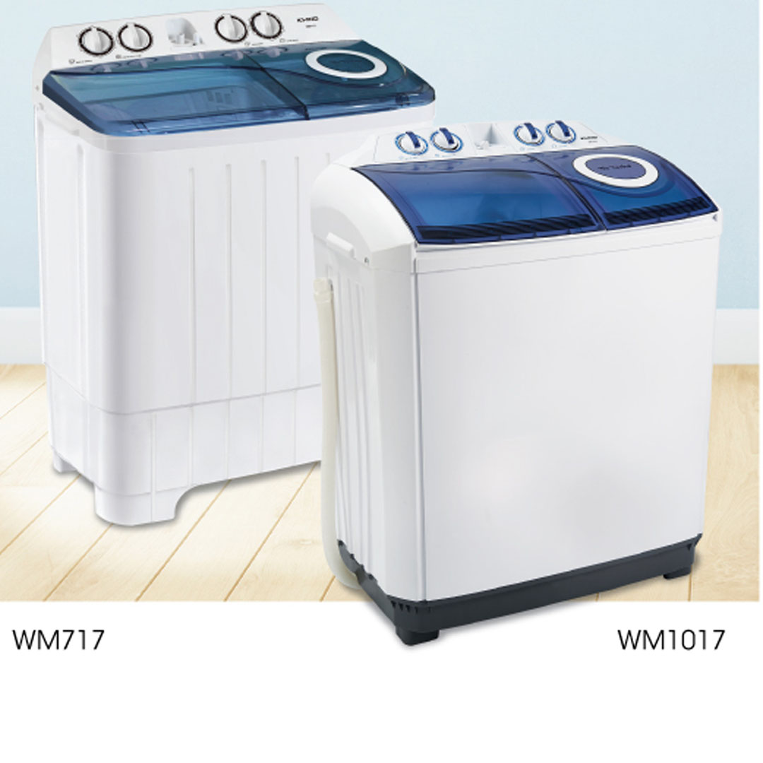 KHIND 7KG Top Load Semi Auto Washing Machine White WM717 | Big Pulsator for Powerful and Cleaner Wash | Air Turbo for Faster Drying of Clothes | Single Water Inlet Selector Port | Washing Machine with 1 Year General Warranty & 5 Years Motor Warranty