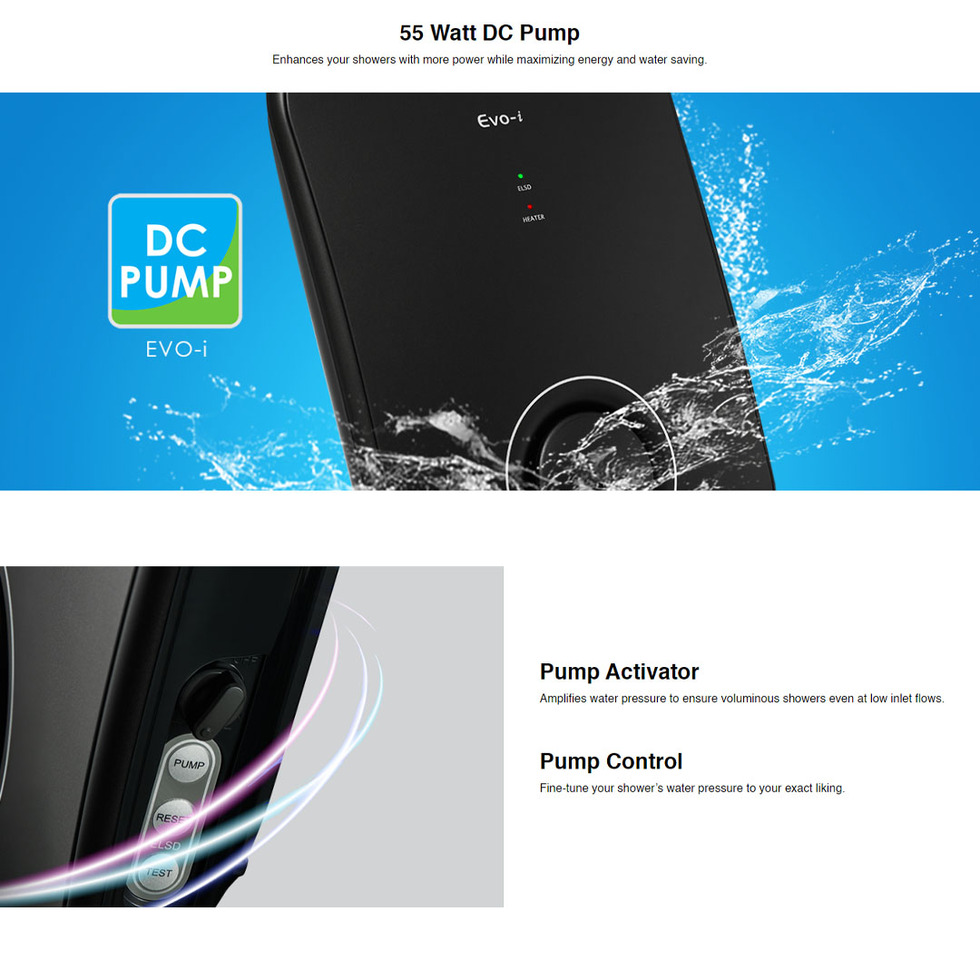 ALPHA 55W DC Pump Water Heater EVO-i | 36 Watt DC Pump | Dual Safety Thermal Protection | Pump Control | Water Heater with 1 Year Warranty