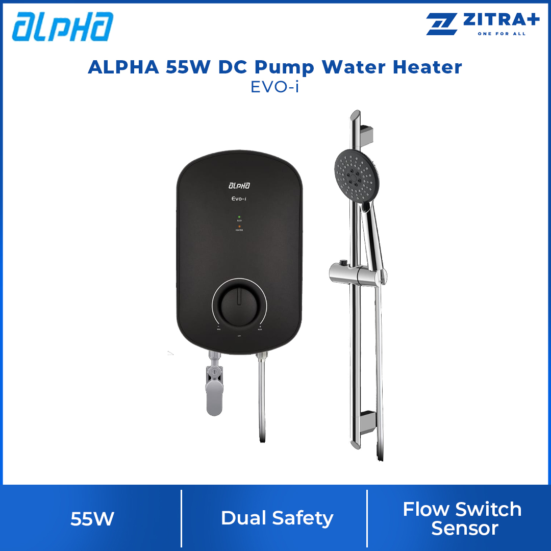 ALPHA 55W DC Pump Water Heater EVO-i | 36 Watt DC Pump | Dual Safety Thermal Protection | Pump Control | Water Heater with 1 Year Warranty