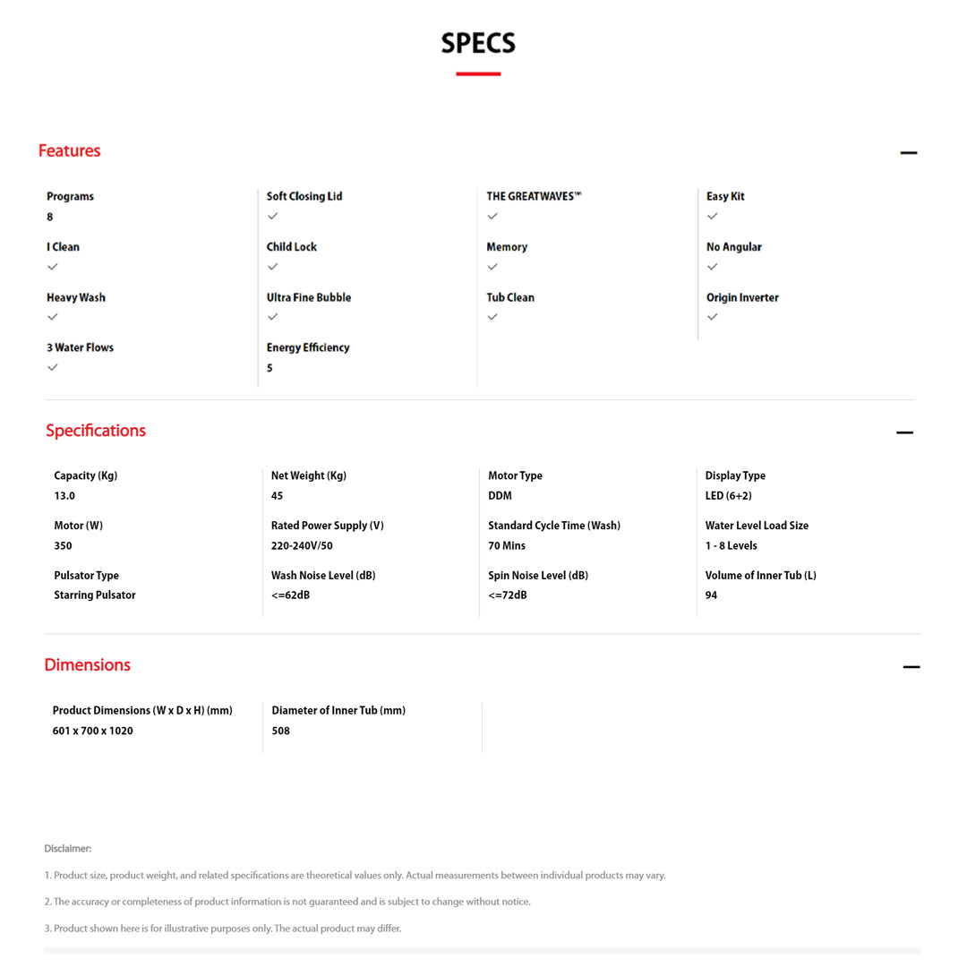 TOSHIBA 13KG Top Load UFB GREATWAVES Origin Inverter AW-DUM1400LM | Origin Inverter | I Clean | Easy Kit | Multi Programs | No Angular Design | Soft Close Lid | Child Lock | Tub Clean | DD Washer with 2 Year General & 3 Year Panel & 10 Year Motor Warranty