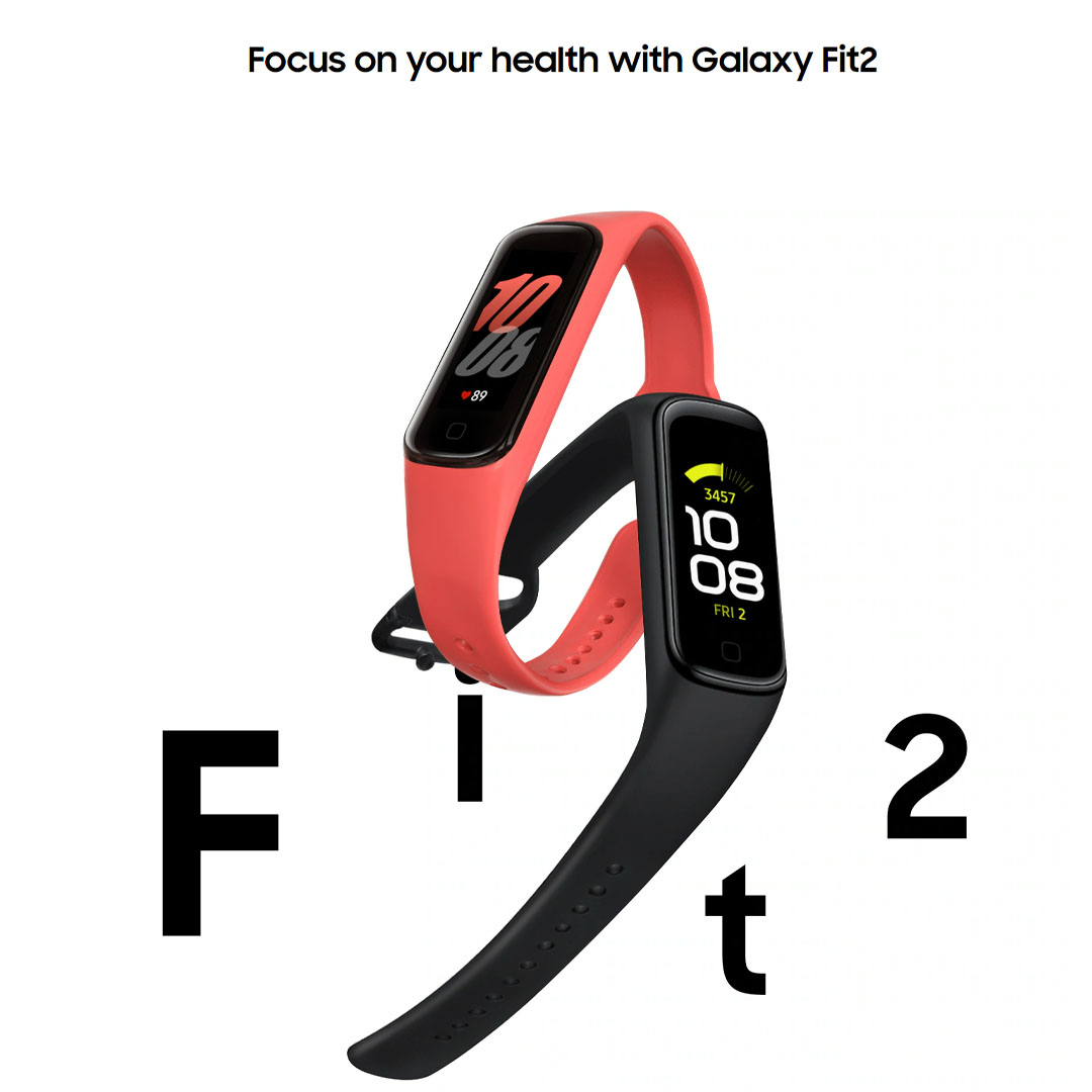 SAMSUNG Galaxy Fit 2 | AMOLED Screen with 450nits Brightness | Up to 21days of Battery Life | Sleep Tracking with Scoring and Stress Tracking | Smart Bands with 1 Year Warranty