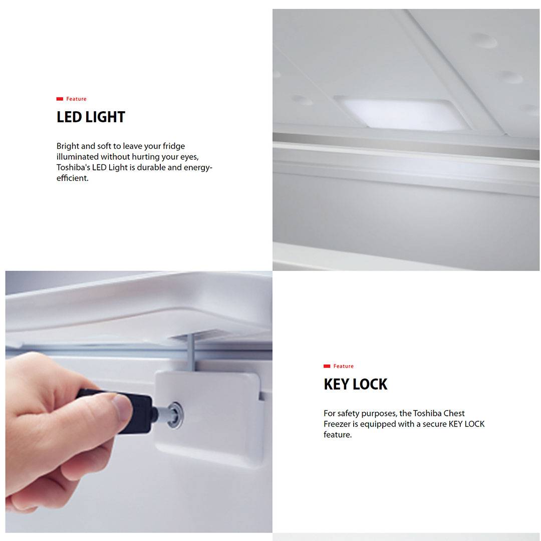 TOSHIBA 295L Chest Freezer CR-A295M | Chest Freezer with Refrigerator Mode | Removable Storage Basket | Chest Freezer with 1 Year Warranty