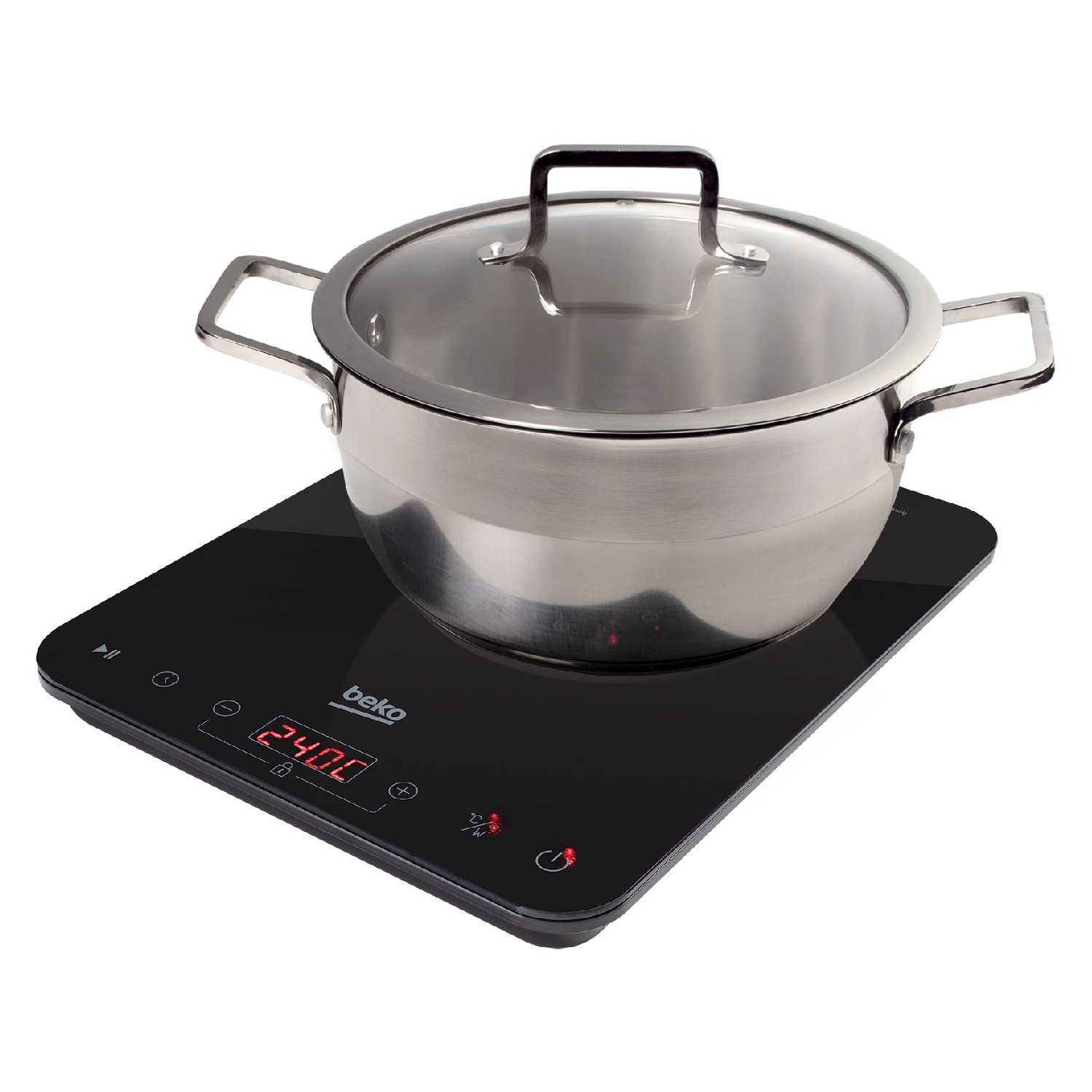 Beko 2000W Induction Hob HPI 51012 B | Child Lock | Glass Design | 180min Timer | 10 Levels Power Setting | Auto Shut-off & Pause Function | Touch Control with LED Screen | Induction Hob with 2 Year General Warranty