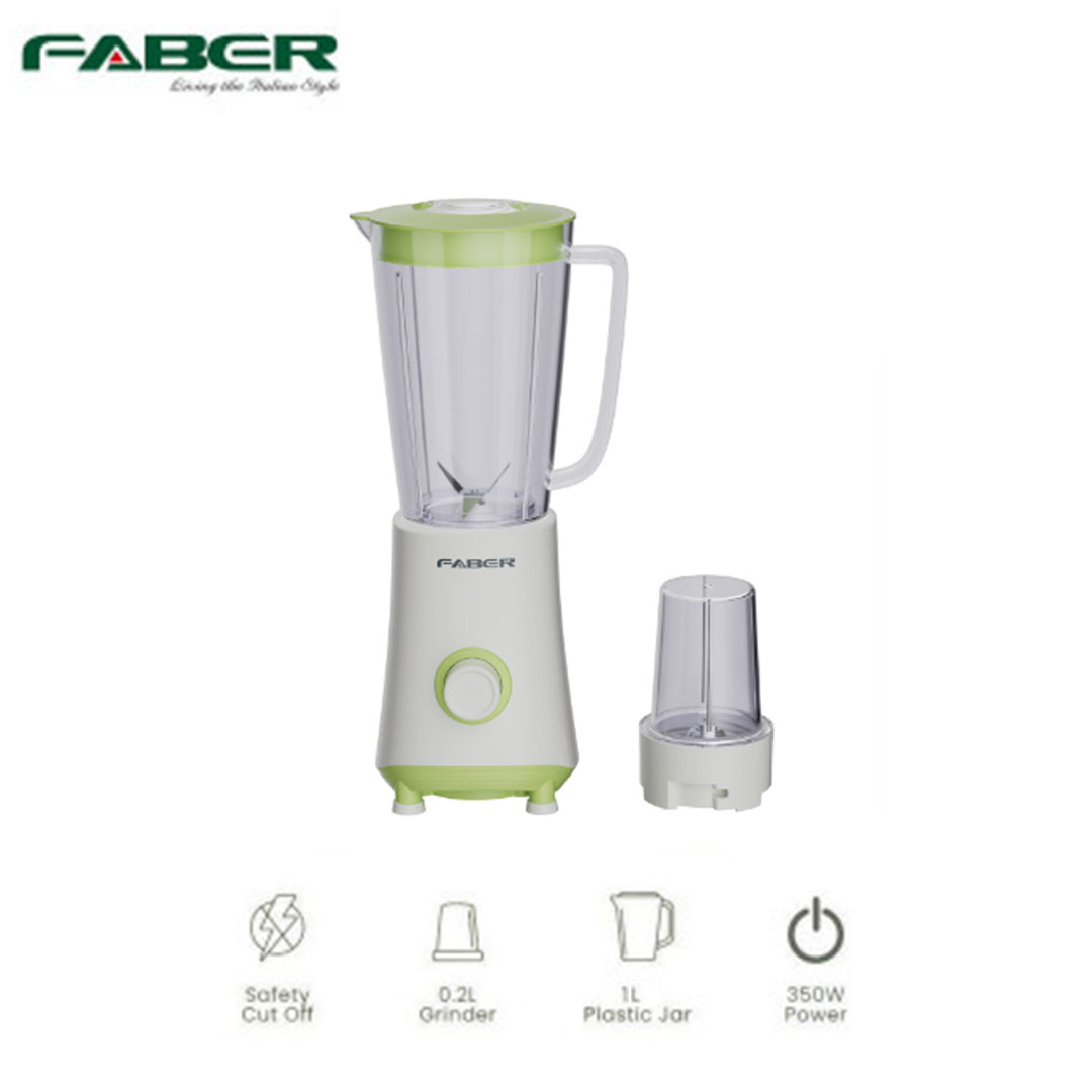 FABER 1L Blender FBG BLENDY P1010 | 1.0L Plastic Jar & 0.2L Grinder | Micro Safety Switch | Anti-Slip Feet Design | Blender with 1 Year Warranty