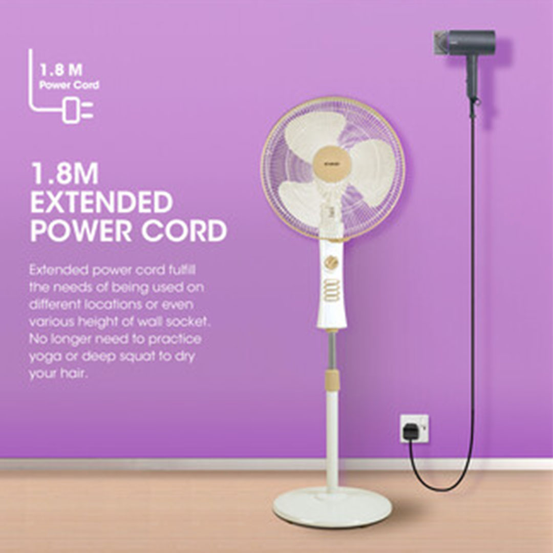 KHIND 1400W Hair Dryer HD1400 | Super Lightweight Design | 3 Gears of Heat/Speed Settings & Cool Shot Button | 1.8 Meter Cable Length Exposed | Hair Dryer with 1 Year Warranty