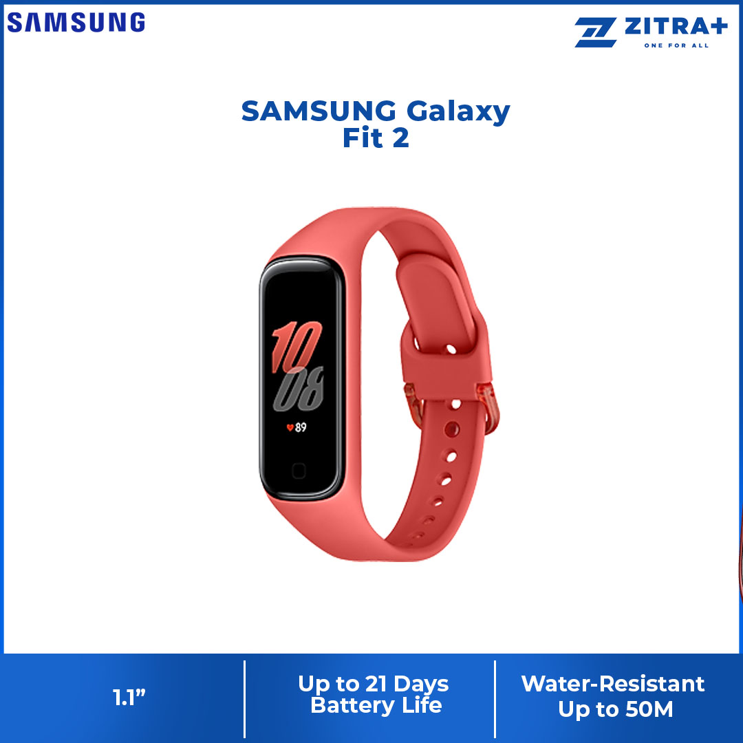 SAMSUNG Galaxy Fit 2 | AMOLED Screen with 450nits Brightness | Up to 21days of Battery Life | Sleep Tracking with Scoring and Stress Tracking | Smart Bands with 1 Year Warranty