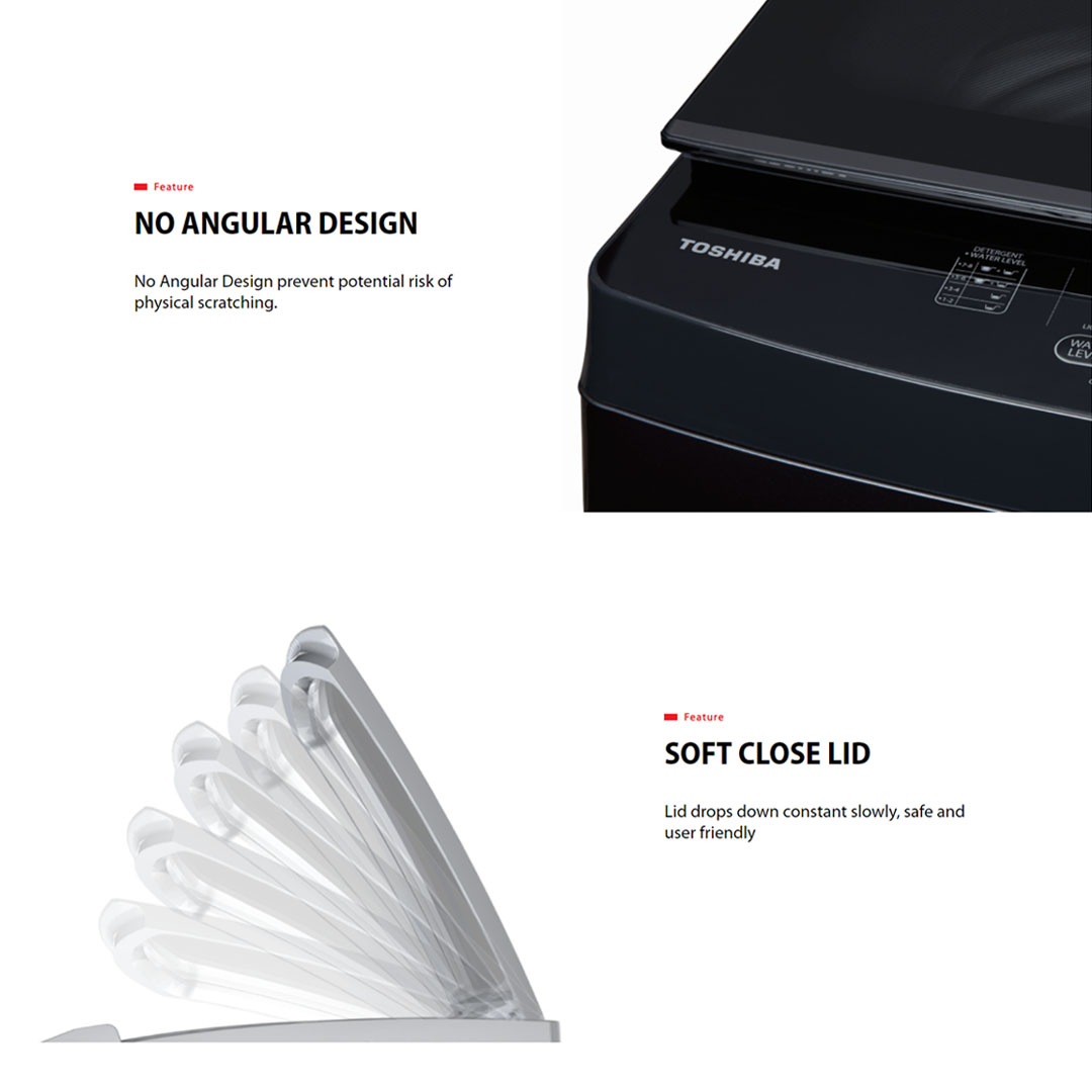 Toshiba 14KG Top Loading DD Washer AW-DUM1500LM(SG) | Ultra Fine Bubble | THE GREATWAVES | I Clean | Easy Kit | Multi Programs | No Angular Design | Soft Close Lid | DD Washer with 2 Year Warranty