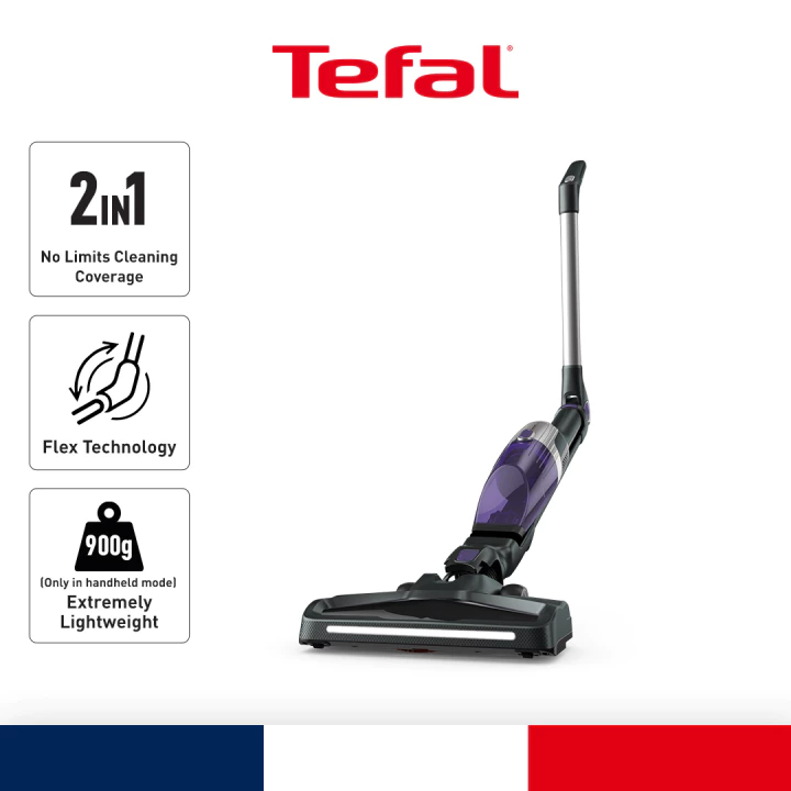 Tefal 145W XTREM Compact 2-in-1 Cordless Vacuum Cleaner Stick TY1238 | Bi-directional Flex Technology | 0.4 L (max)