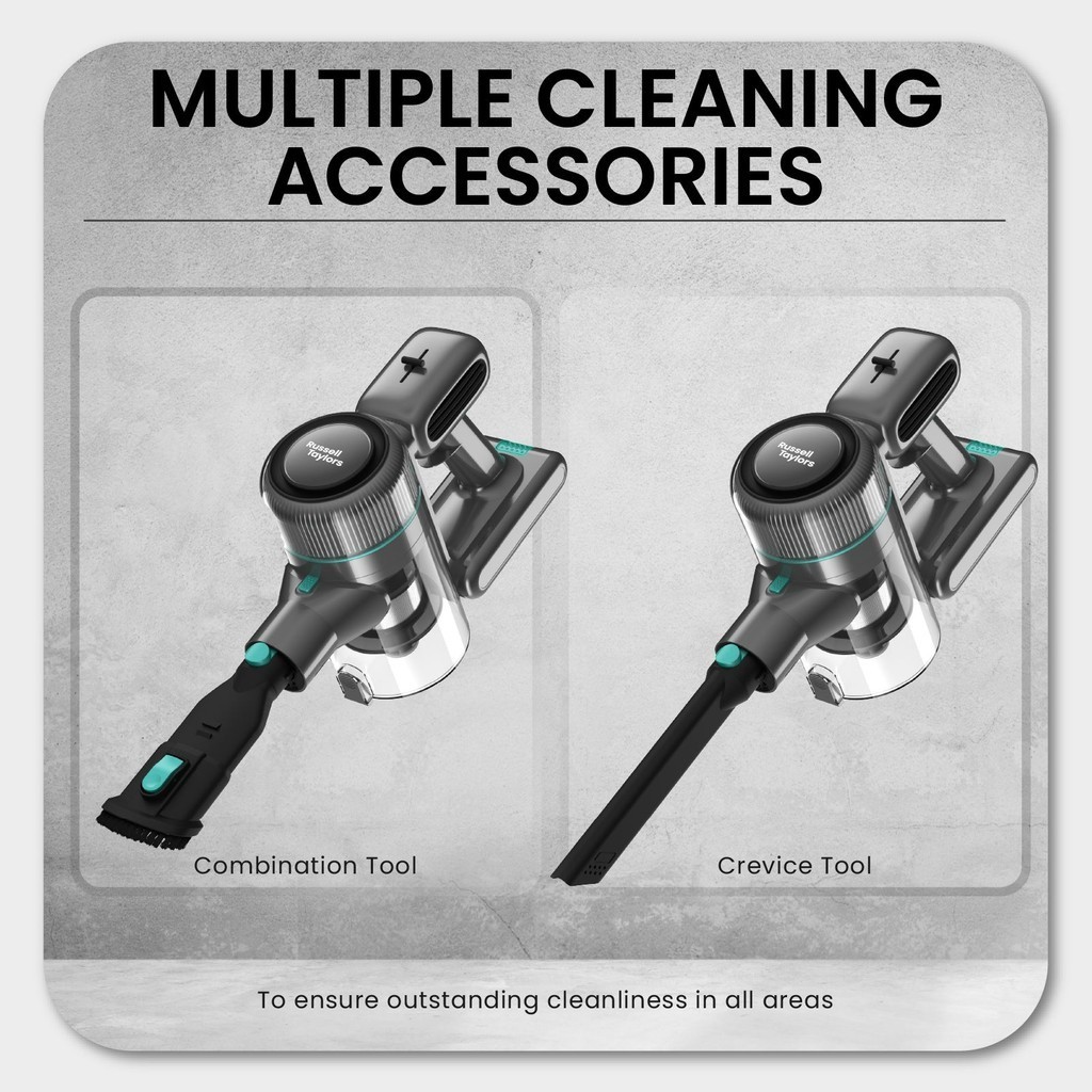 Russell Taylors 130W Cyclone Cordless Vacuum Cleaner V7 | Rechargable  Battery | 3 Power Mode | Powerful DC Motor | Vacuum Cleaner with 2 Year Warranty