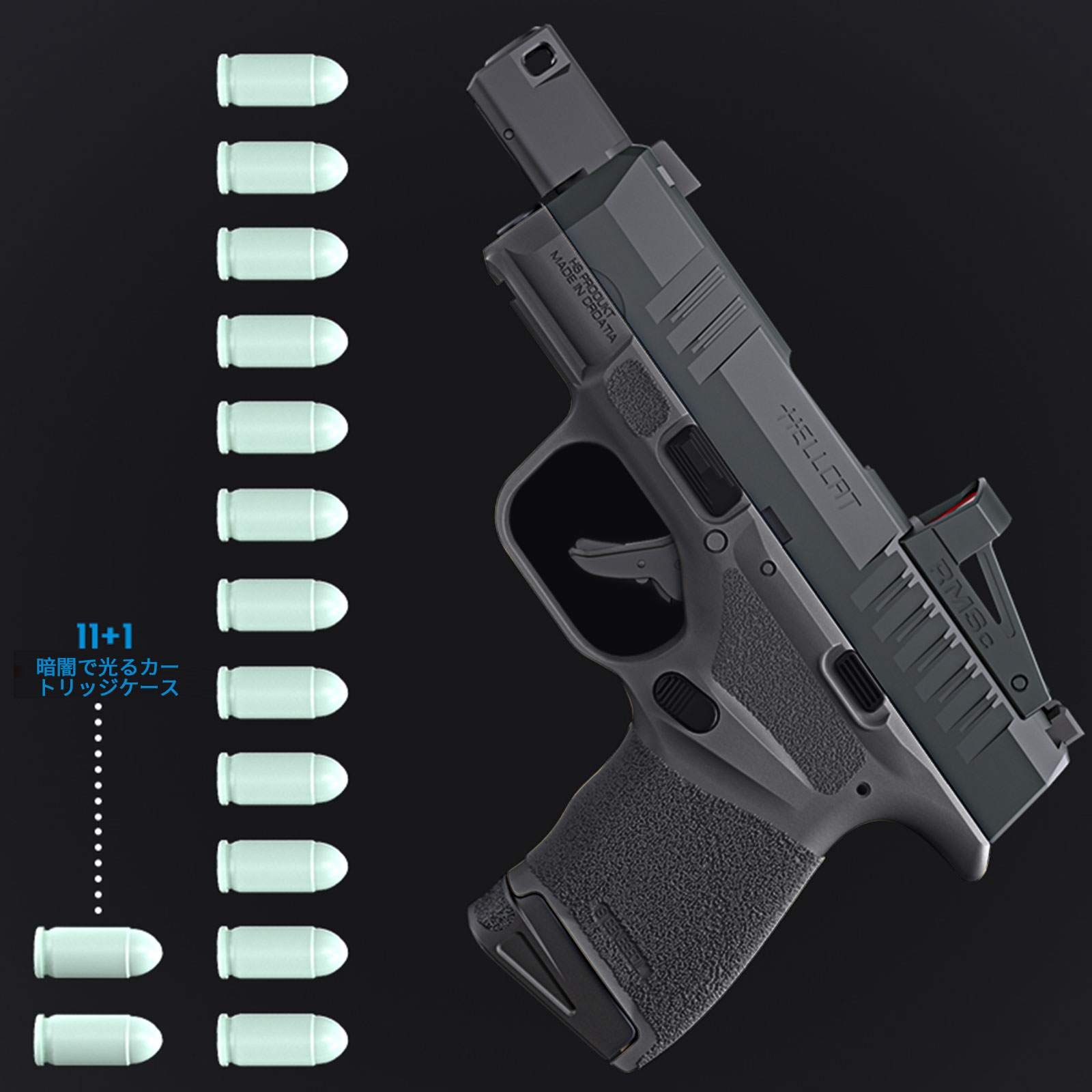 スプリングフィールドHELL CAT コンパクト銃、フィンガーアクションブローバックトイガン