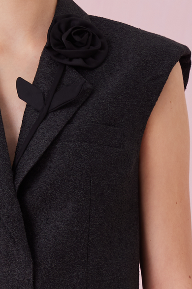 Chantelle Black Tweed Vest