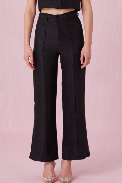Chantelle Black Tweed Flare Pants