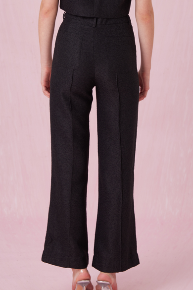 Chantelle Black Tweed Flare Pants