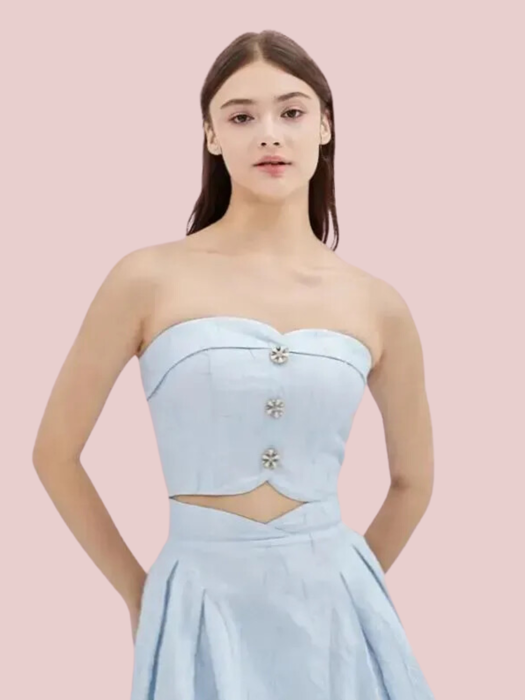 blue bustier top