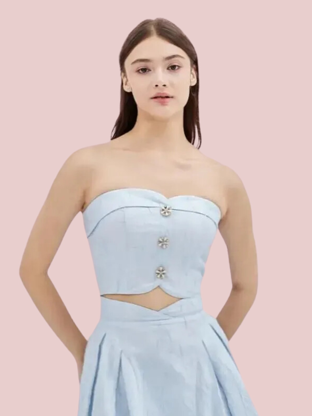 Noemie Blue Bustier Top