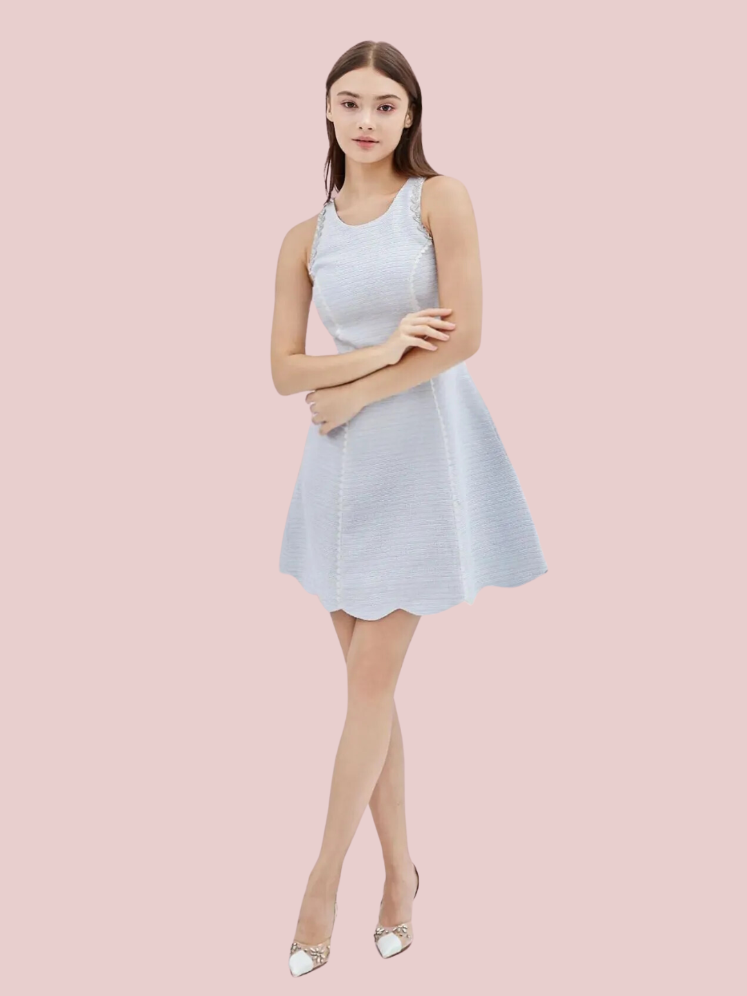 Alaina Blue Tweed Dress