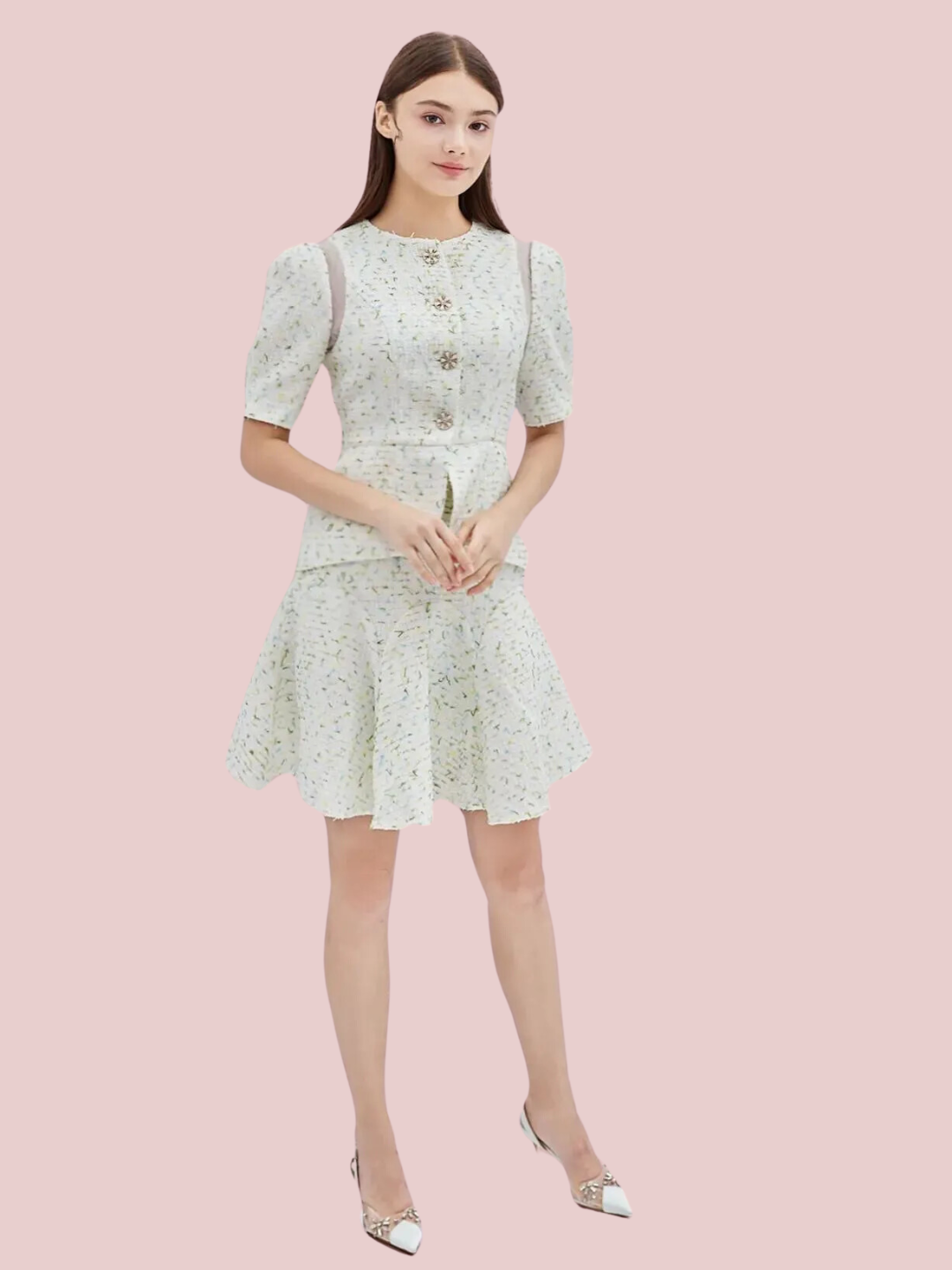 Lollita Blue Green Tweed Top