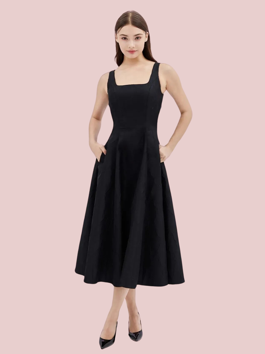 Gerrilyn Black Open Back Dress