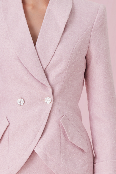Chantaal Pink Double-Breasted Blazer