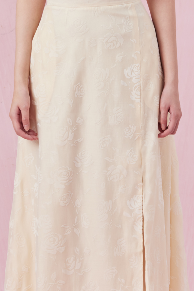 Charilynn Cream Rose A-Line Skirt