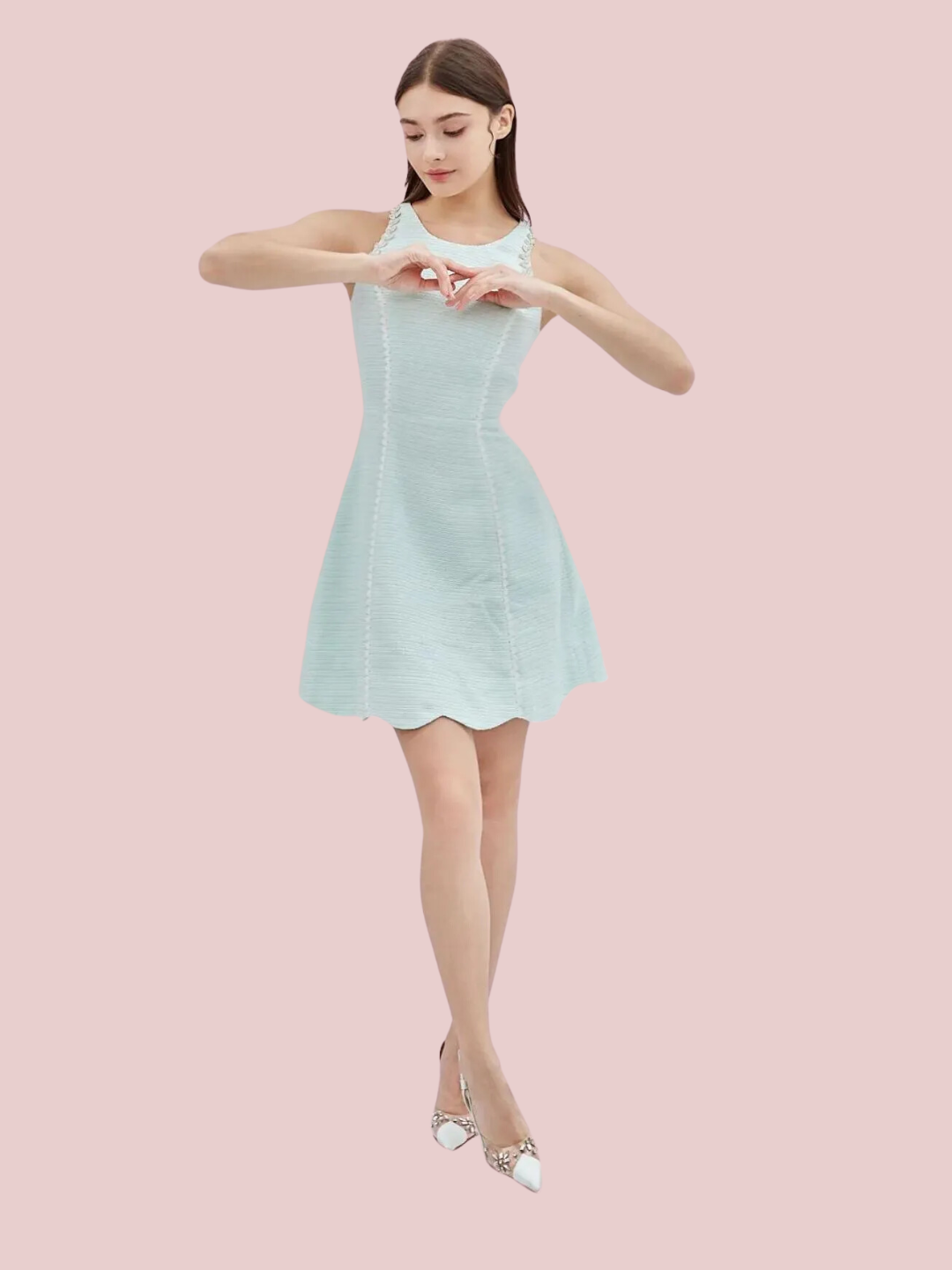 Alaina Turquoise Tweed Dress