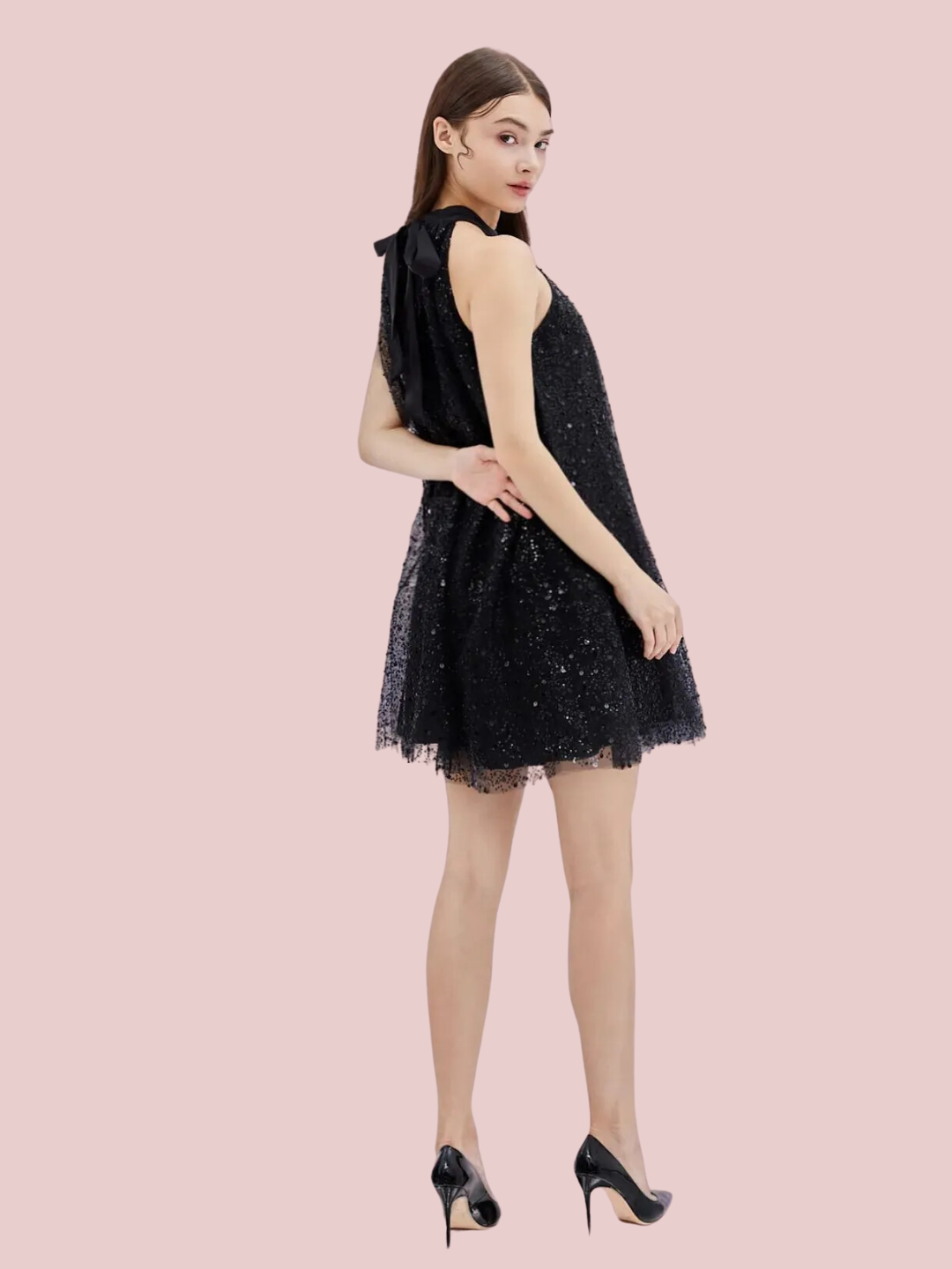 Gilma Black Sequin Dress