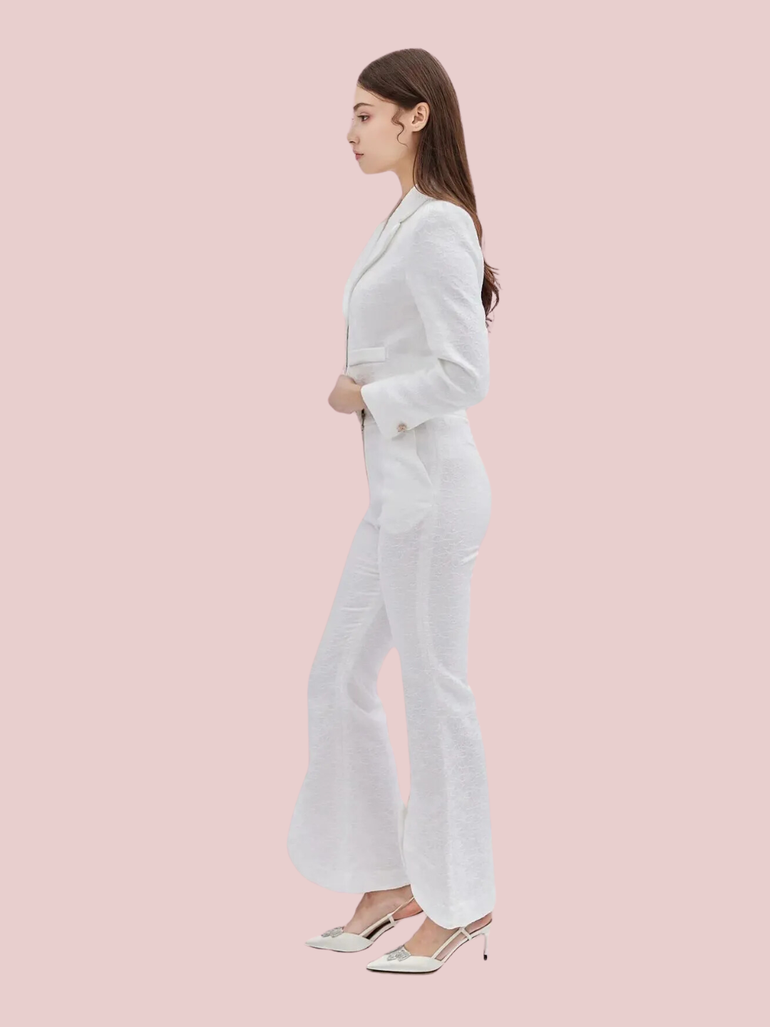 Ifa White Jacquard Pants