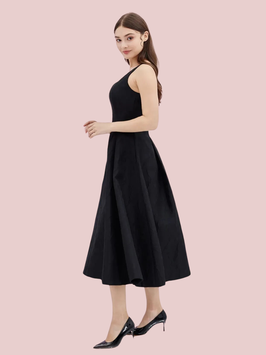 Gerrilyn Black Open Back Dress