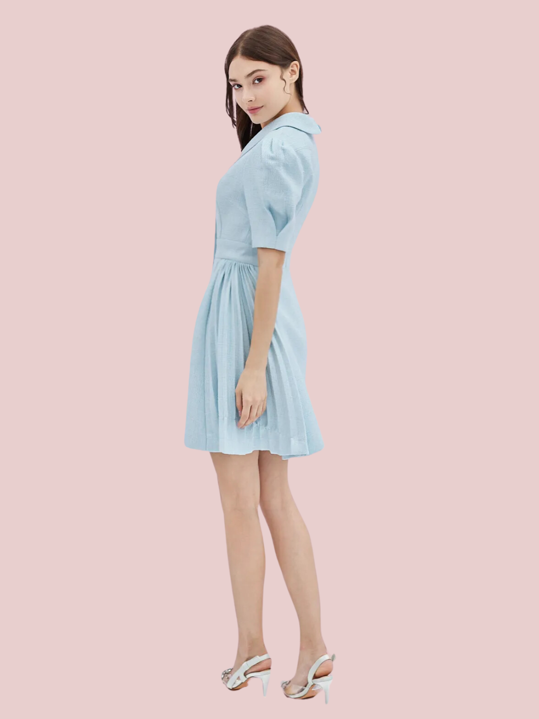Adelaid Blue Tweed Dress