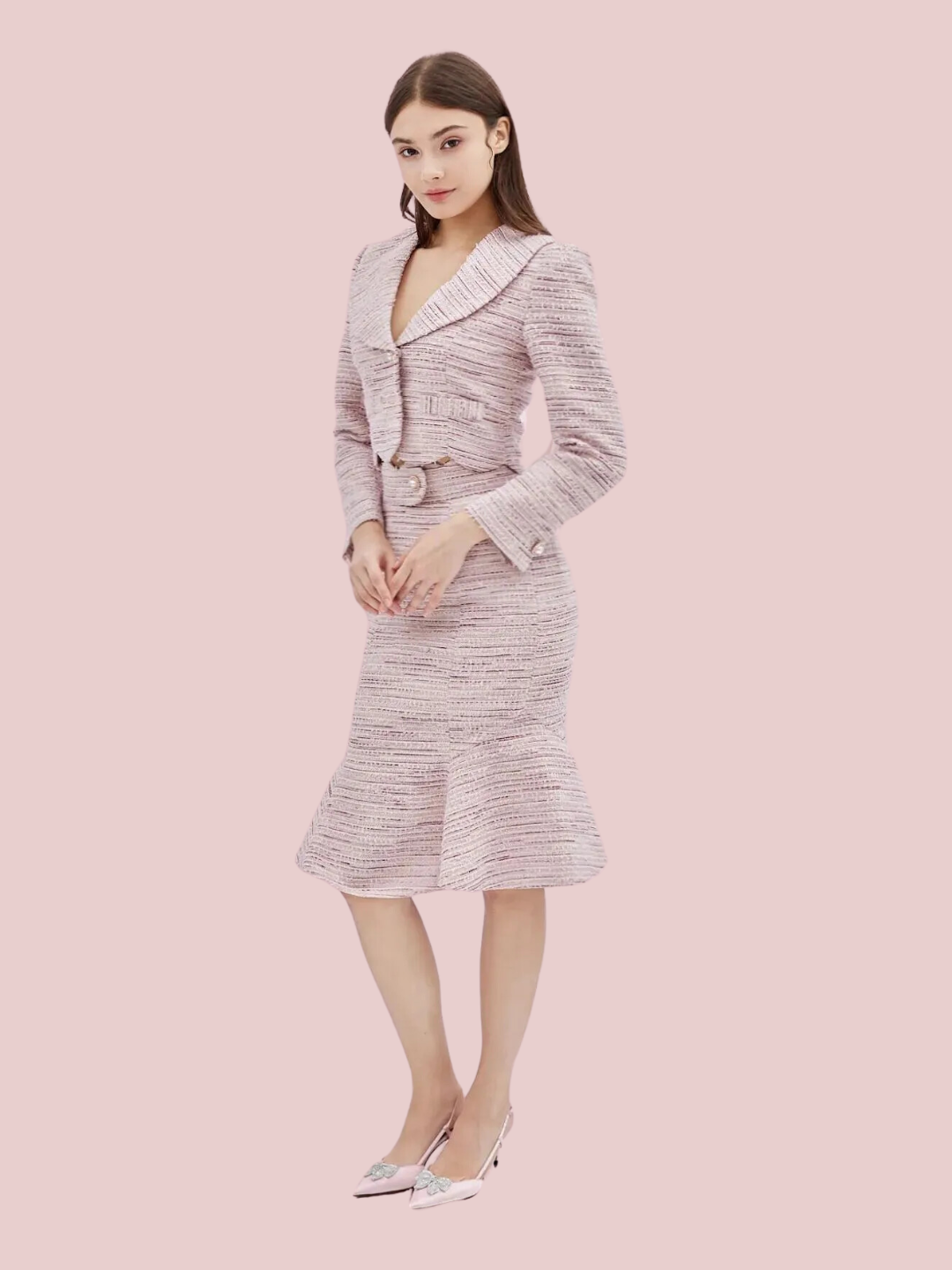 Giselda Pink Tweed Jacket