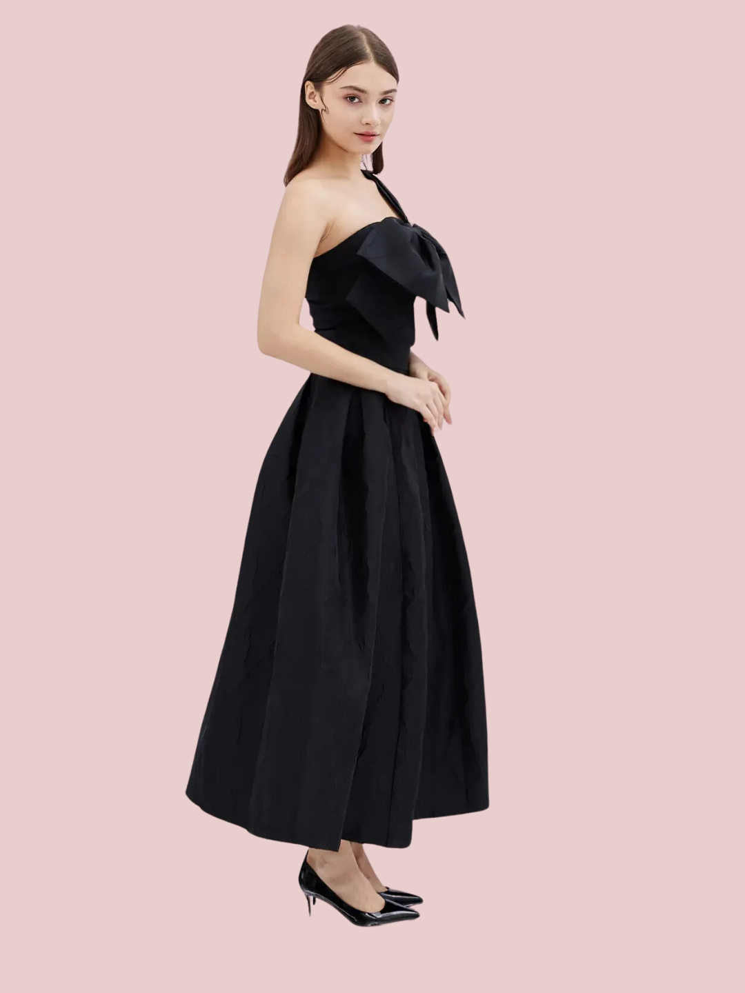 Gayla Black Jacquard Long Skirt