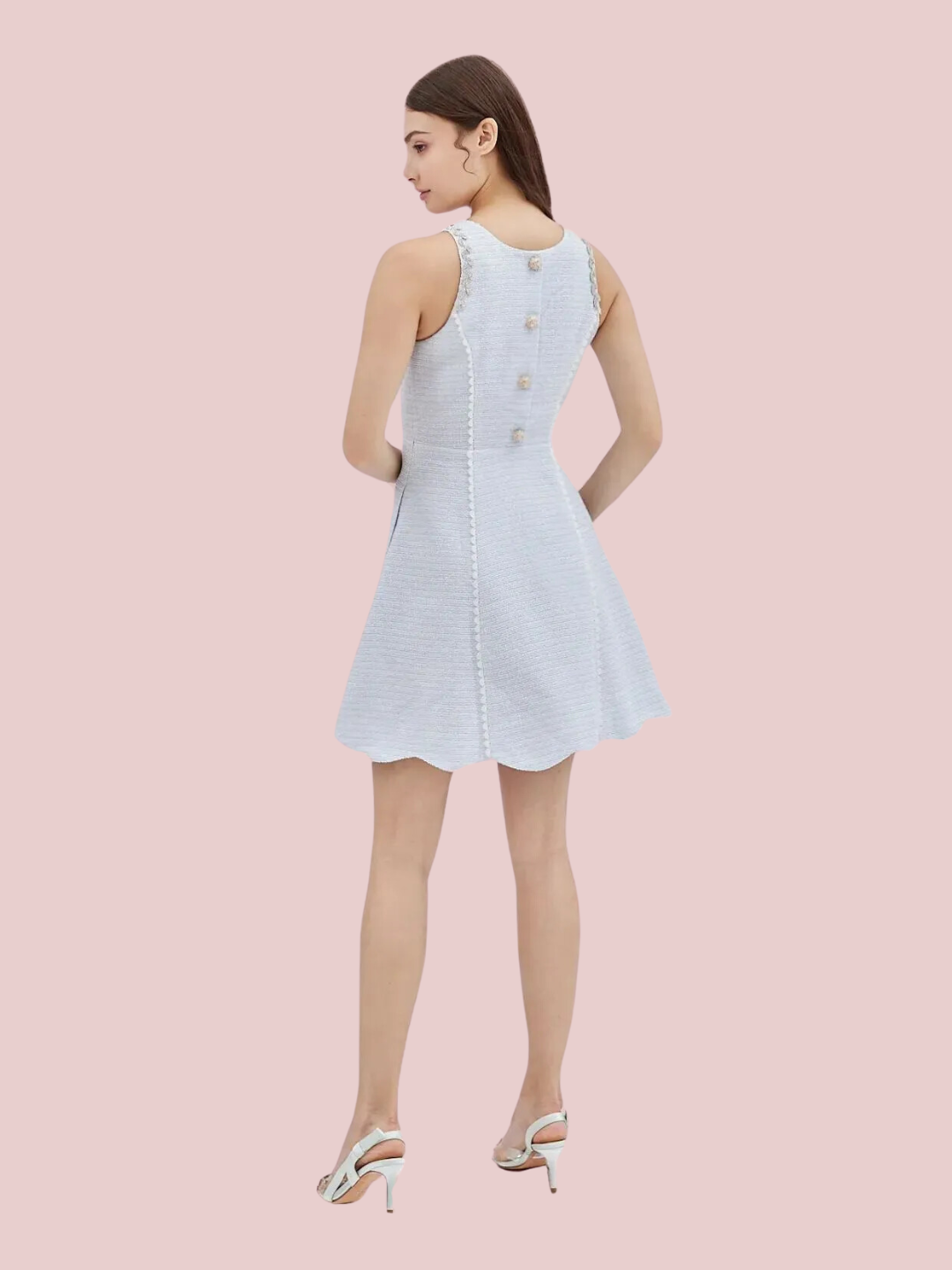 Alaina Blue Tweed Dress