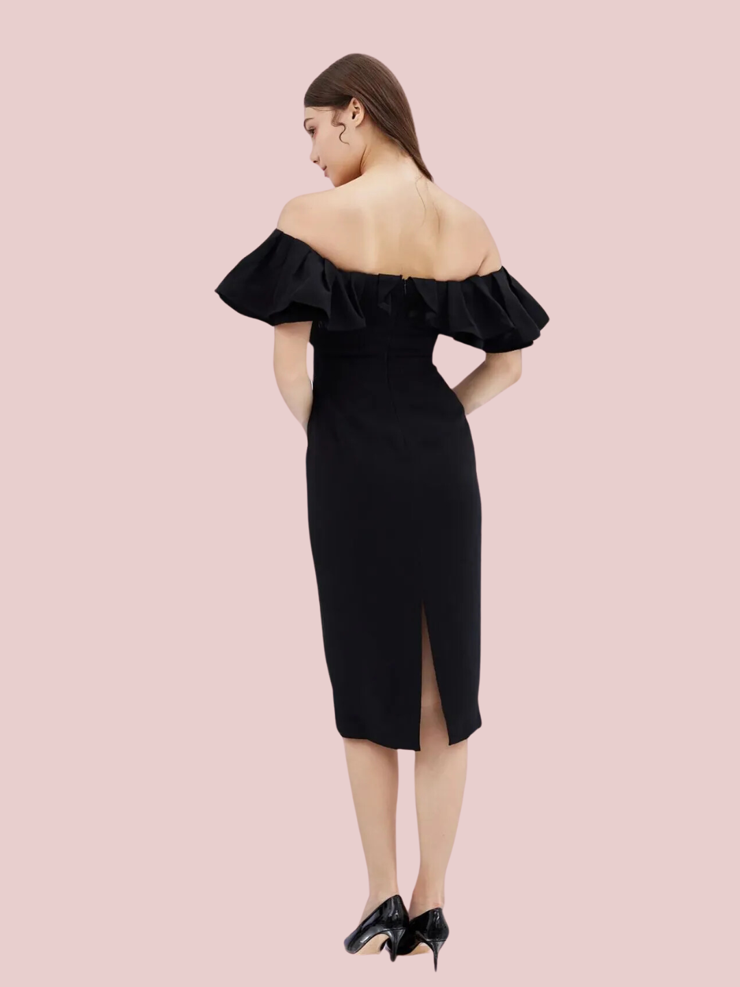 Gayleen Black Off-Shoulder Dress