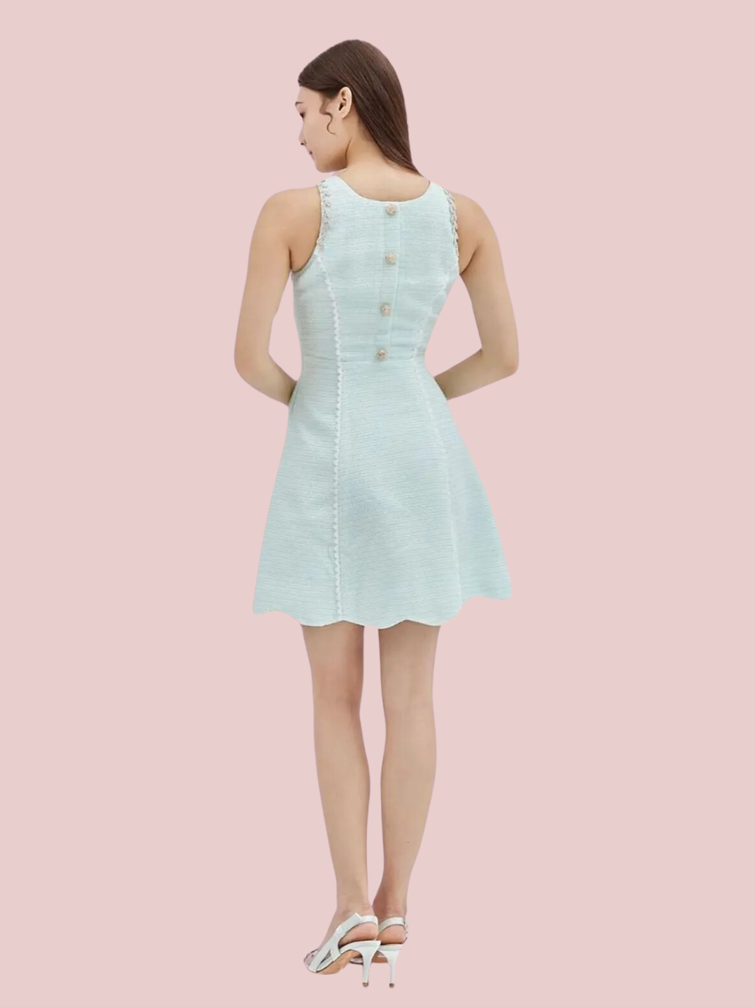 Alaina Turquoise Tweed Dress