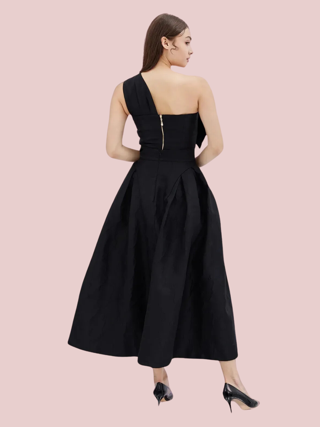 Gayla Black Jacquard Long Skirt