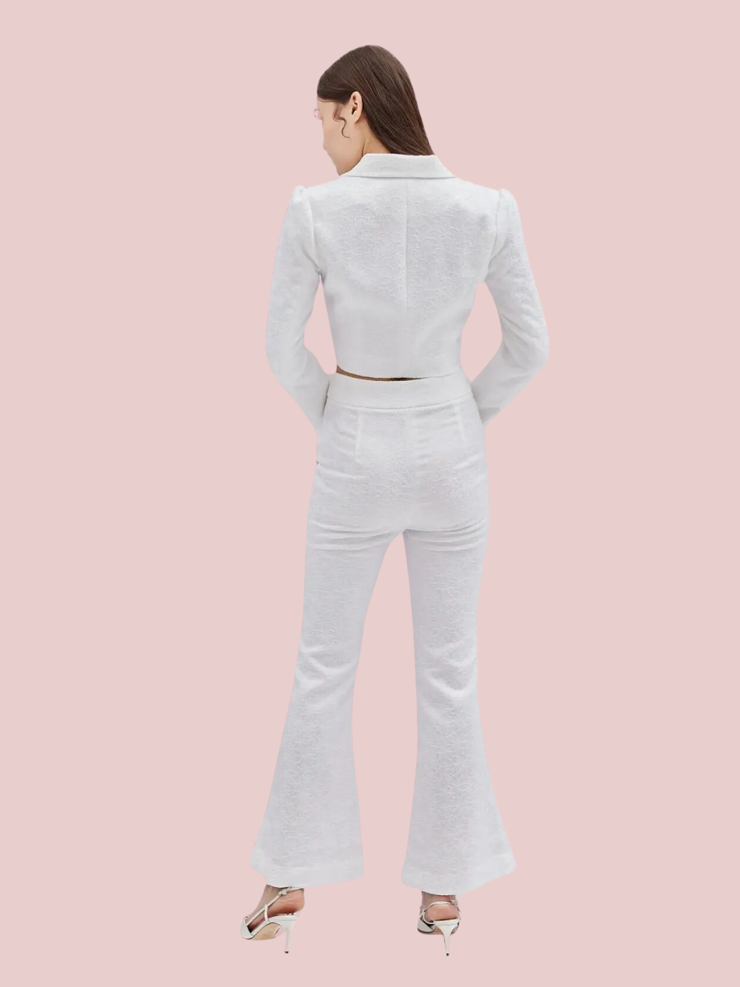Ifa White Jacquard Pants