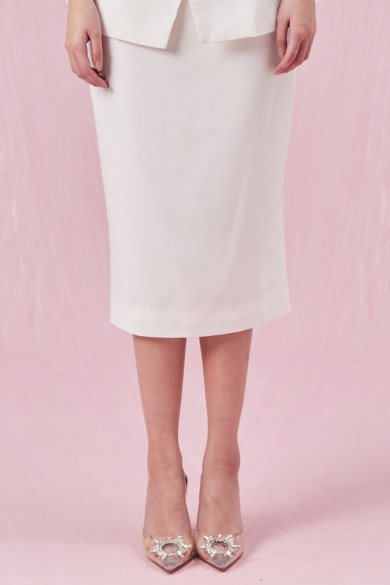 Chantey White Pencil Skirt