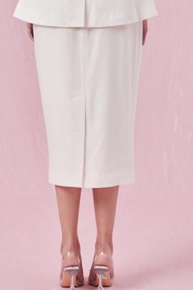 Chantey White Pencil Skirt