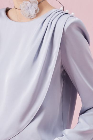 Chandal Blue Sateen Long Sleeve Top